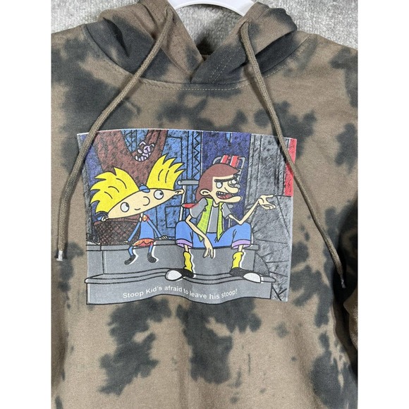 Nickelodeon Hey Arnold Stoop Kid Football‎ Head Tie Dye Hoodie Mens Medium Brown - Picture 10 of 16